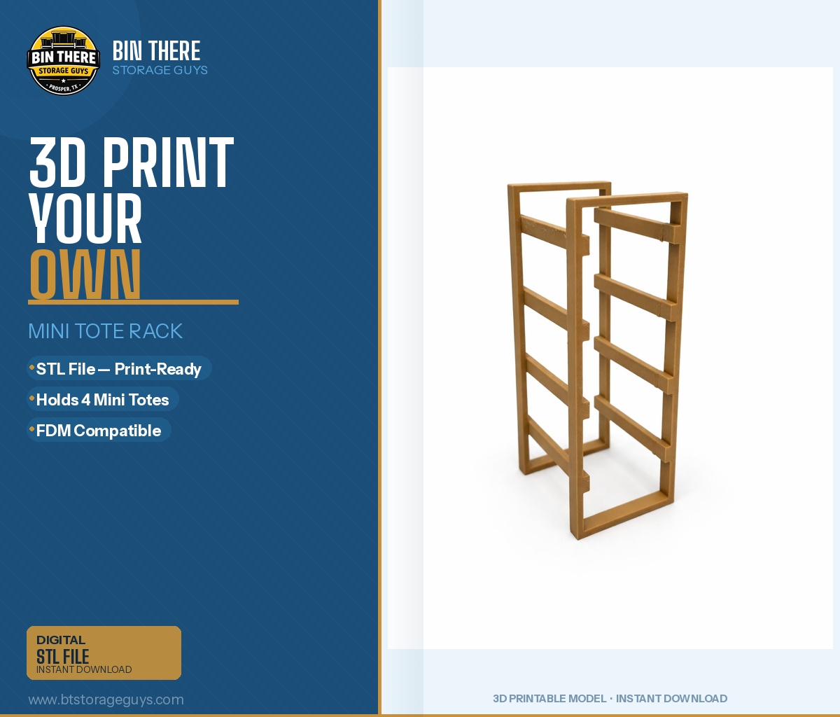 3D Printable Mini Tote Rack
